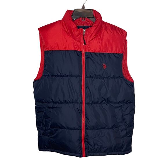 U.S. Polo Assn. Puffer Vest | Blue Red | Size Medium - Picture 1 of 4